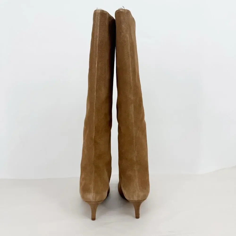 Free People Womens Kiki Knee High Boots US 6.5 EU 37 Tan Suede EUC